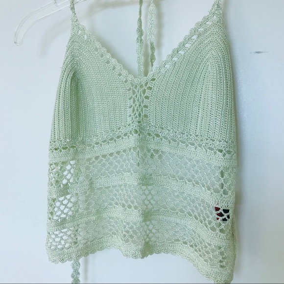 Knit Crop Top in mint green - Picture 2 of 5